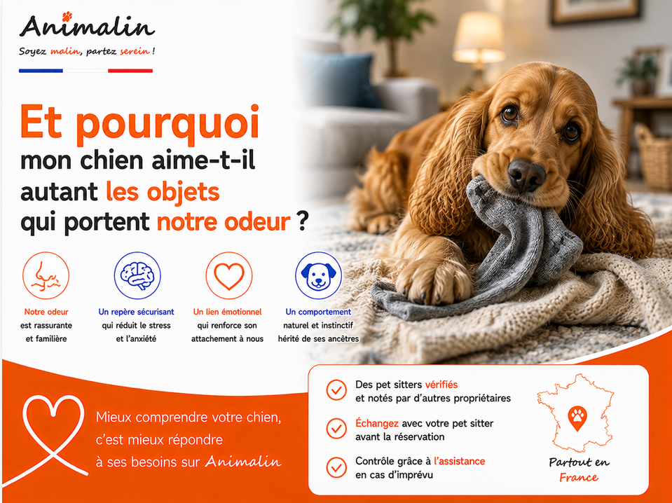 🤔 Et pourquoi mon chien aime-t-il autant les objets qui portent notre odeur ?