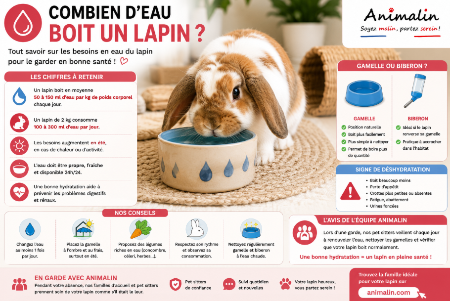 💧 Combien d'eau boit un lapin ? Le guide complet (2026)