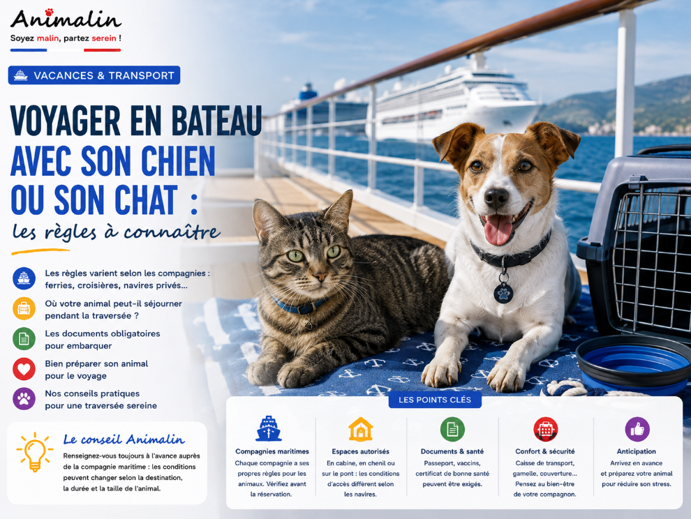 🚢 Voyager en bateau avec son chien ou son chat : les règles à connaître