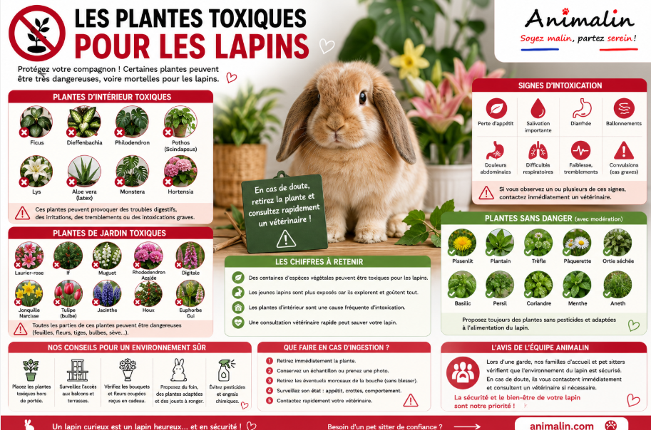 🚫 Les plantes toxiques pour les lapins : la liste complète (2026)