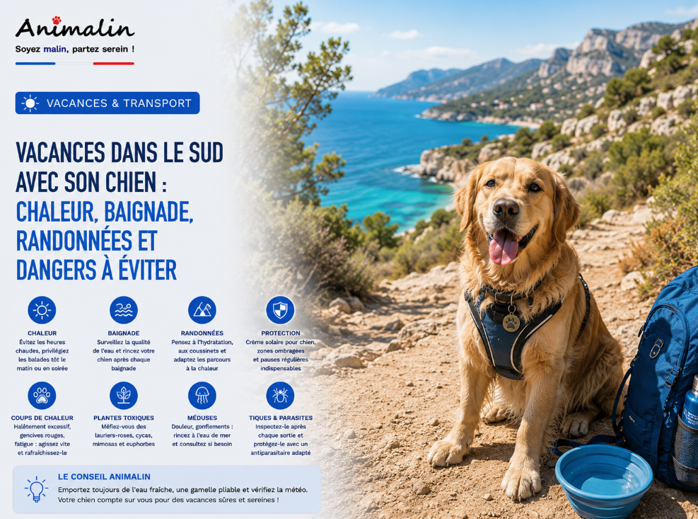 🏜️ Vacances dans le Sud avec son chien : chaleur, baignade, randonnées et dangers à éviter