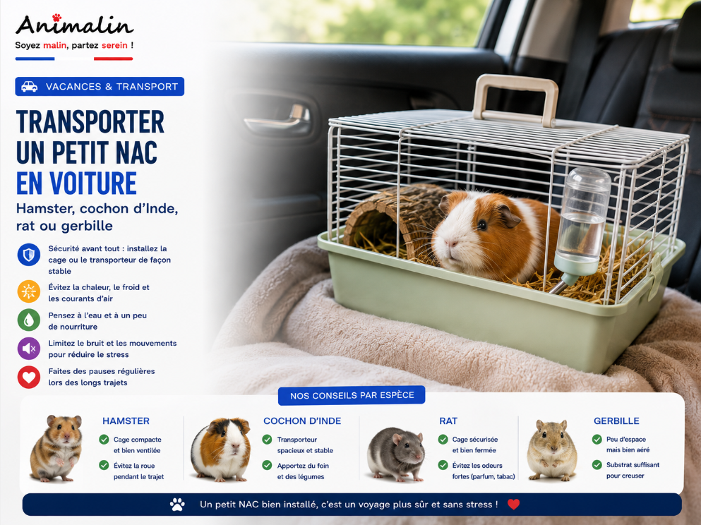 🚗 Peut-on transporter un petit NAC en voiture ?