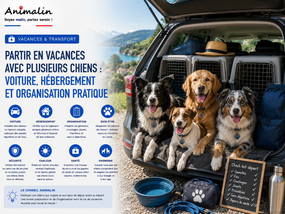 🧳 Partir en vacances avec plusieurs chiens : voiture, hébergement et organisation pratique
