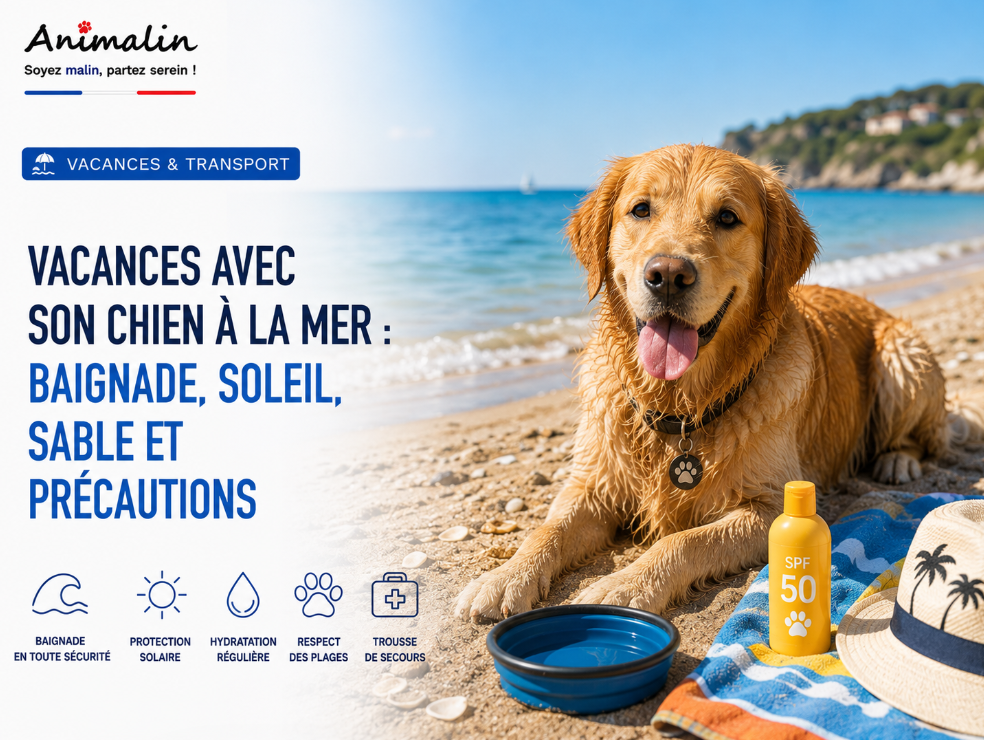 🏖️ Vacances avec son chien à la mer : baignade, soleil, sable et précautions