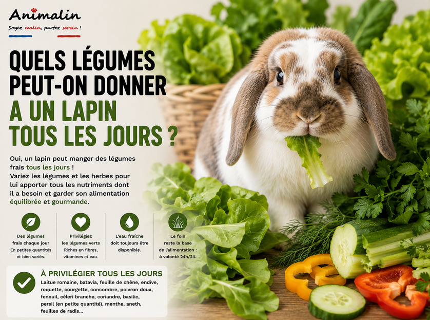 🥬 Quels légumes peut-on donner à un lapin tous les jours ?