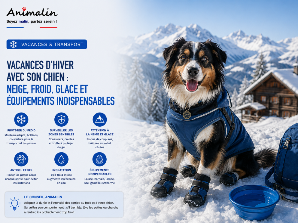 ❄️ Vacances d'hiver avec son chien : neige, froid, glace et équipements indispensables