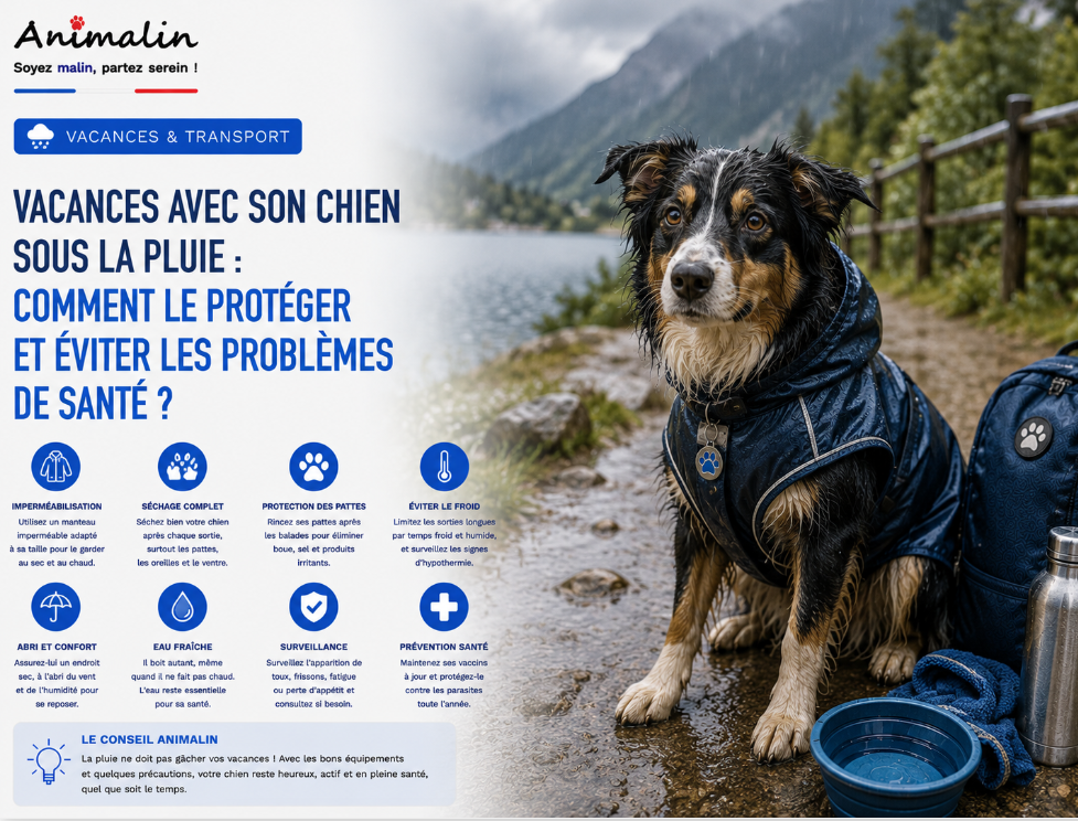 🌧️ Vacances avec son chien sous la pluie : comment le protéger et éviter les problèmes de santé ?