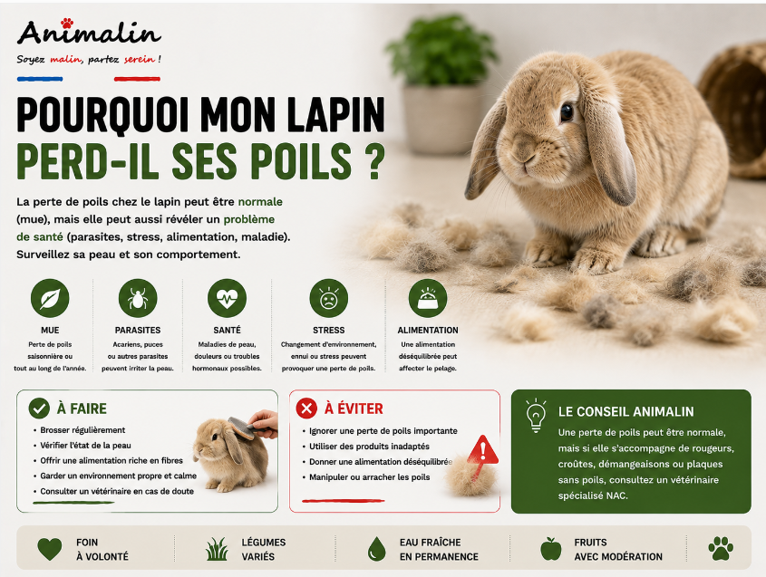 🐰 Pourquoi mon lapin perd-il ses poils ?