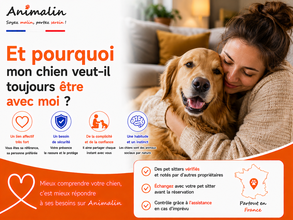 🤔 Et pourquoi mon chien veut-il toujours être avec moi ?