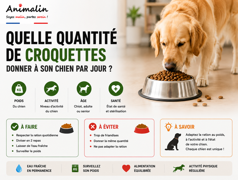 🥩 Quelle quantité de croquettes donner à son chien par jour ?