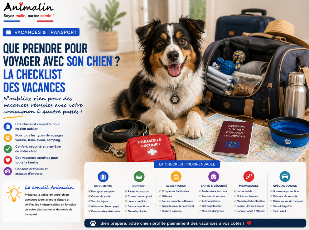 🧳 Que prendre pour voyager avec son chien ? La checklist des vacances ⭐⭐⭐