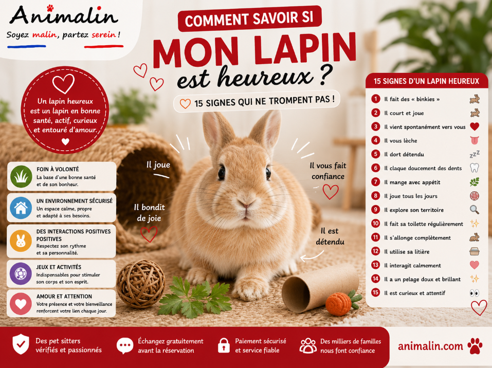 ❤️ Comment savoir si mon lapin est heureux ? Les 15 signes qui ne trompent pas (2026)