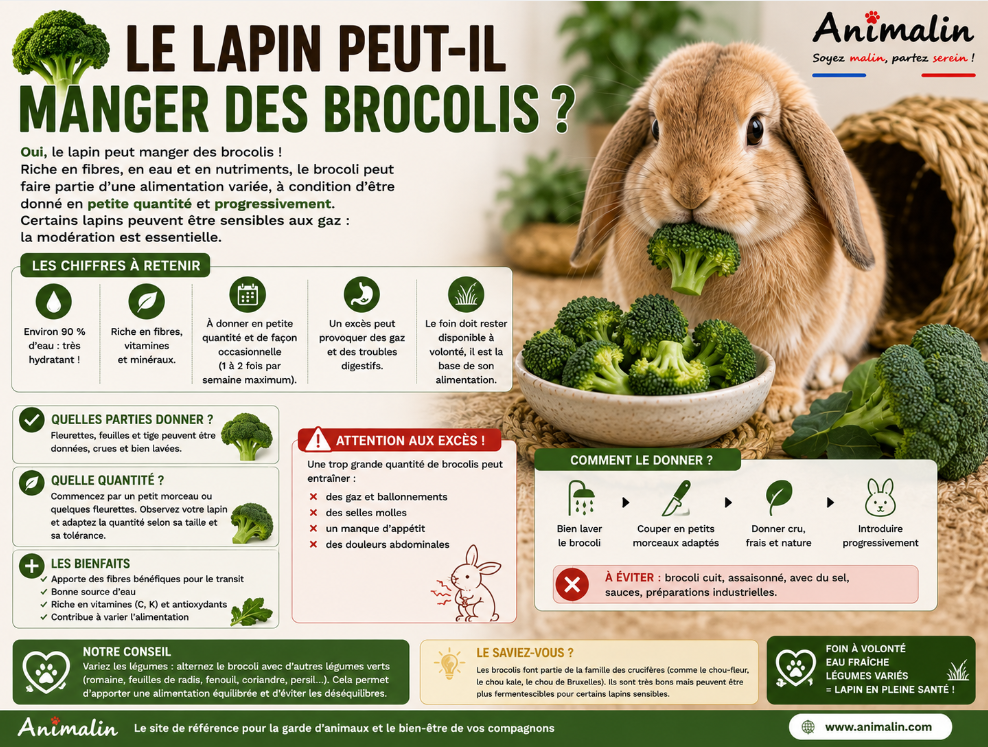 🥦 Le lapin peut-il manger des brocolis ? Le guide complet (2026)